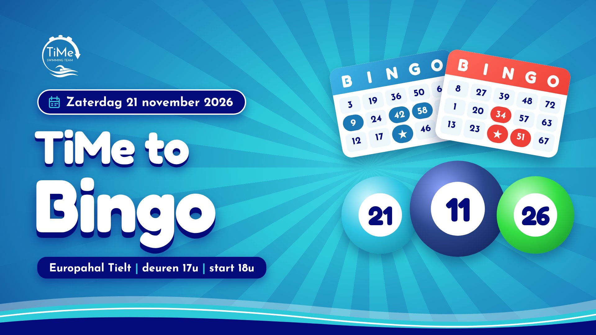 TiMe to Bingo op zaterdag 21 november 2026 in de Europahal in Tielt