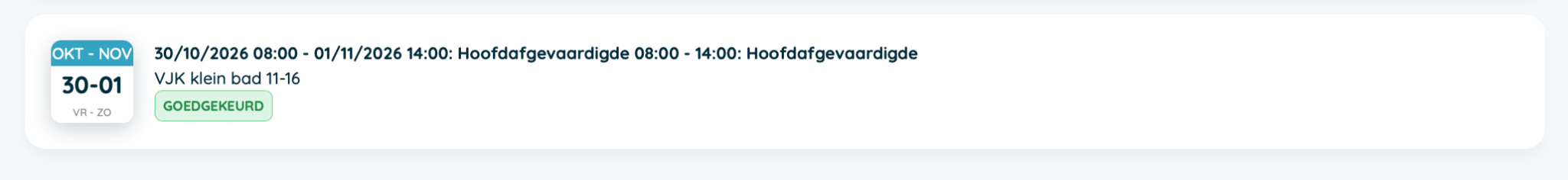 Twizzit taak met status Goedgekeurd